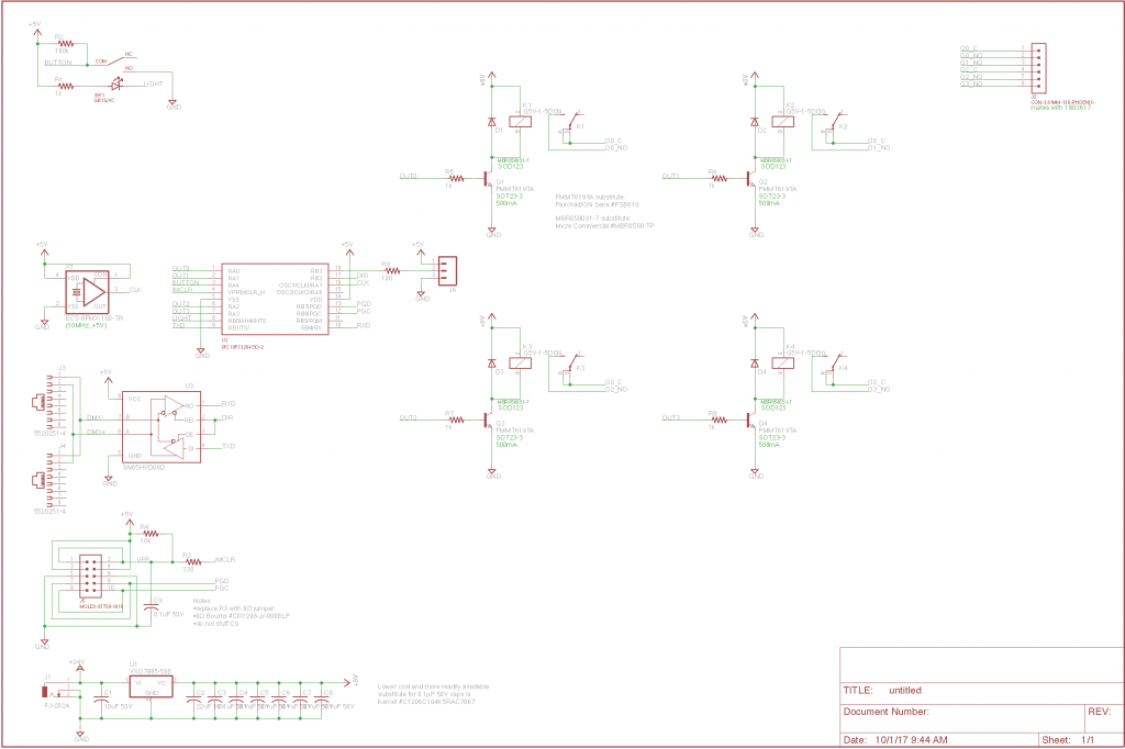 DMX relay board schematic.
