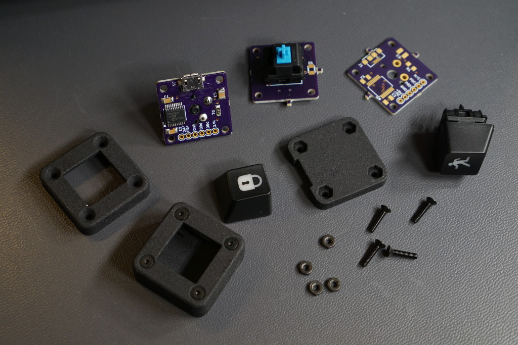 The parts and pieces required to build the single-key keyboard.