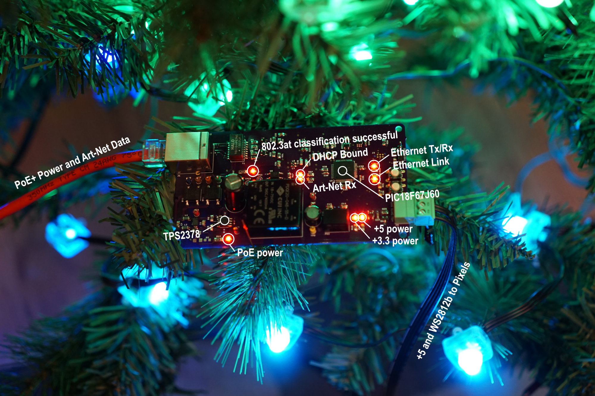 PoE Powered Christmas Lights