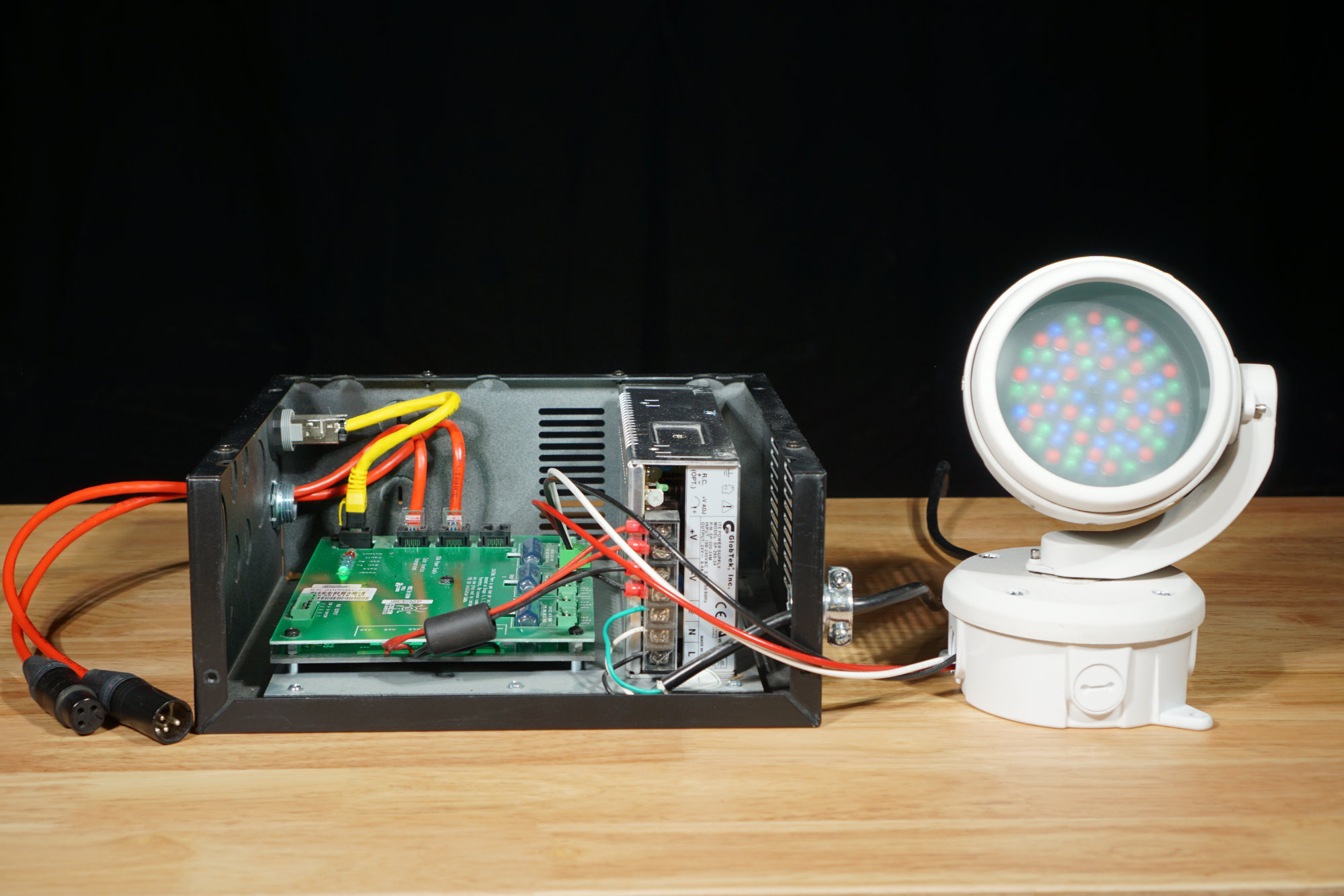 PoE-Powered RGB LED Floodlight | Photons, Electrons, and Dirt