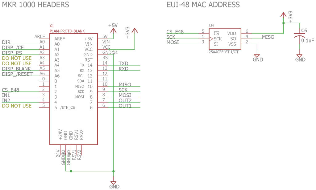Serial EEPROM with unique Ethernet MAC address circuitry.