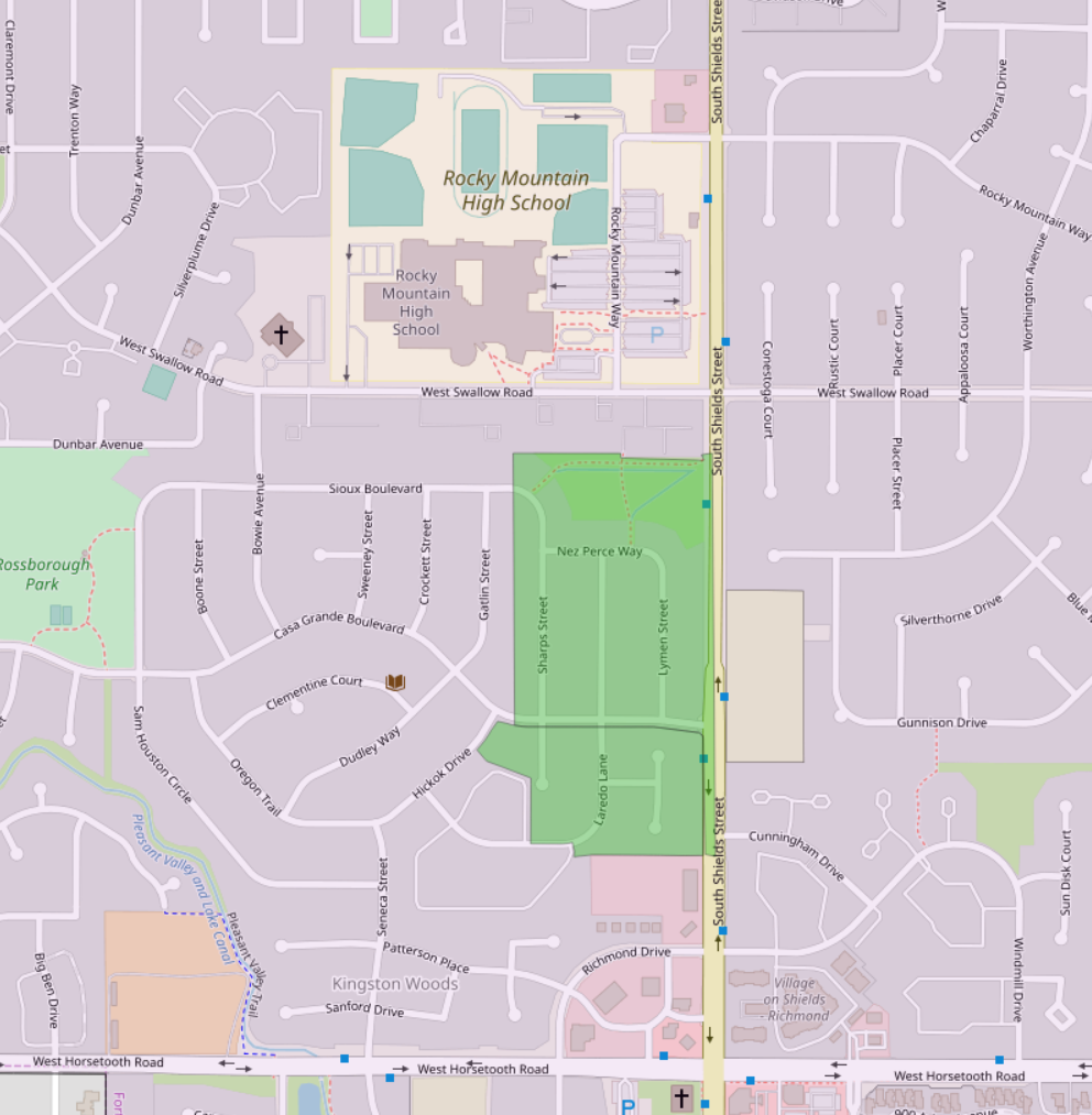 Approximate live service area near the Chaparral neighborhood on the west side of town.