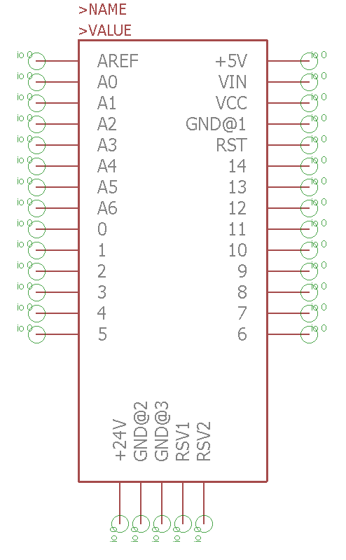 Schematic symbol for the MKR 1000 + P1AM headers.