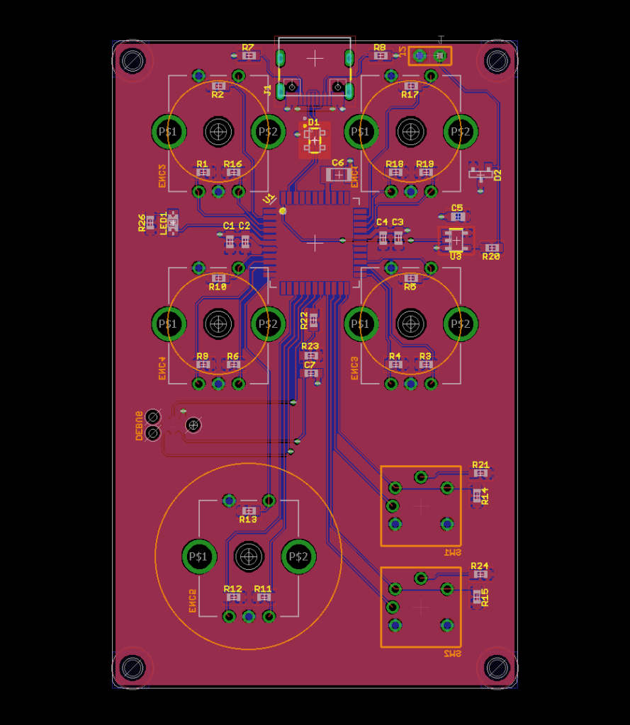 The completed board design.