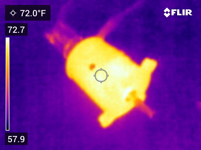 Thermal image of the transmitter in operation.