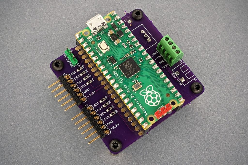 The assembled Raspberry Pi Pico-based control board.