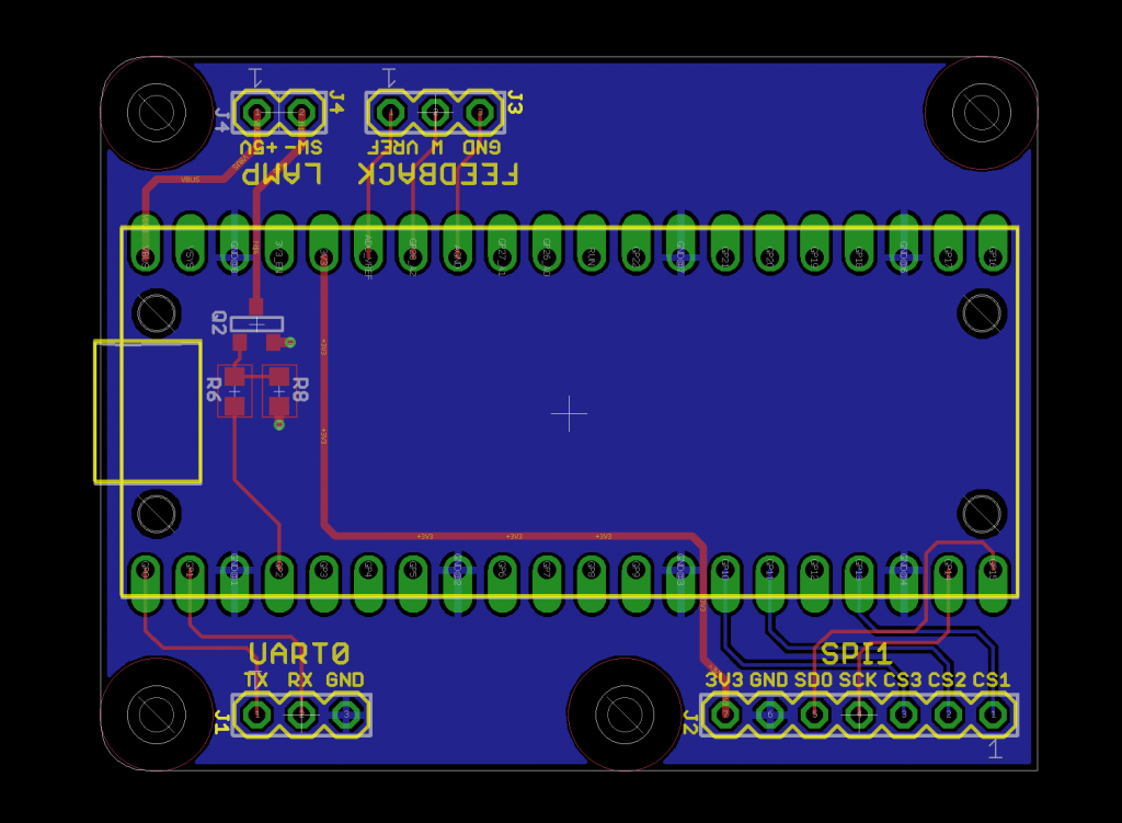 The completed adapter board layout.