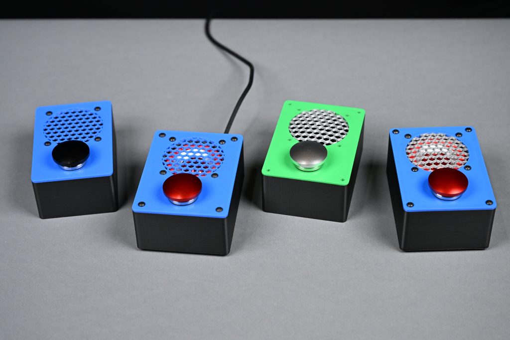 The evolution of the design for the enclosure arranged left to right from the earliest version to the final version.