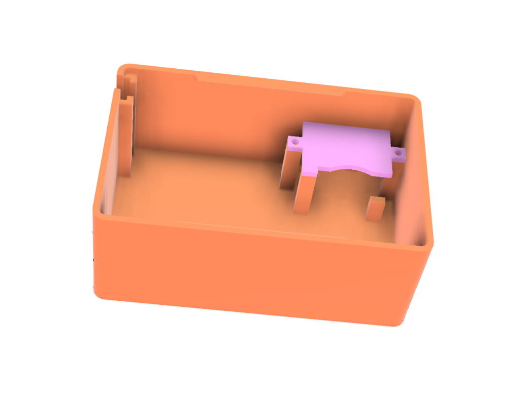 Some posts and a small cover keep the electronics in place and from shorting to the speaker or button.