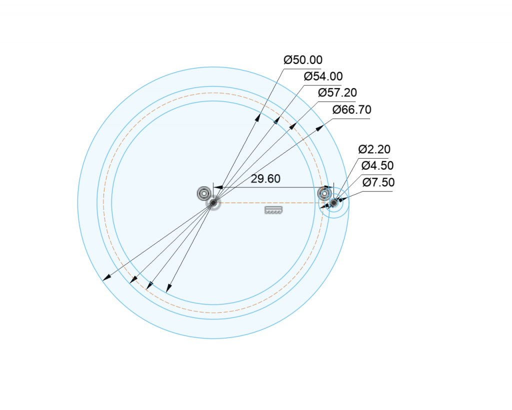 Computed lens retaining ring dimensions.