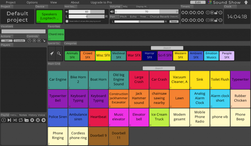 Sound Show screen from their online documentation