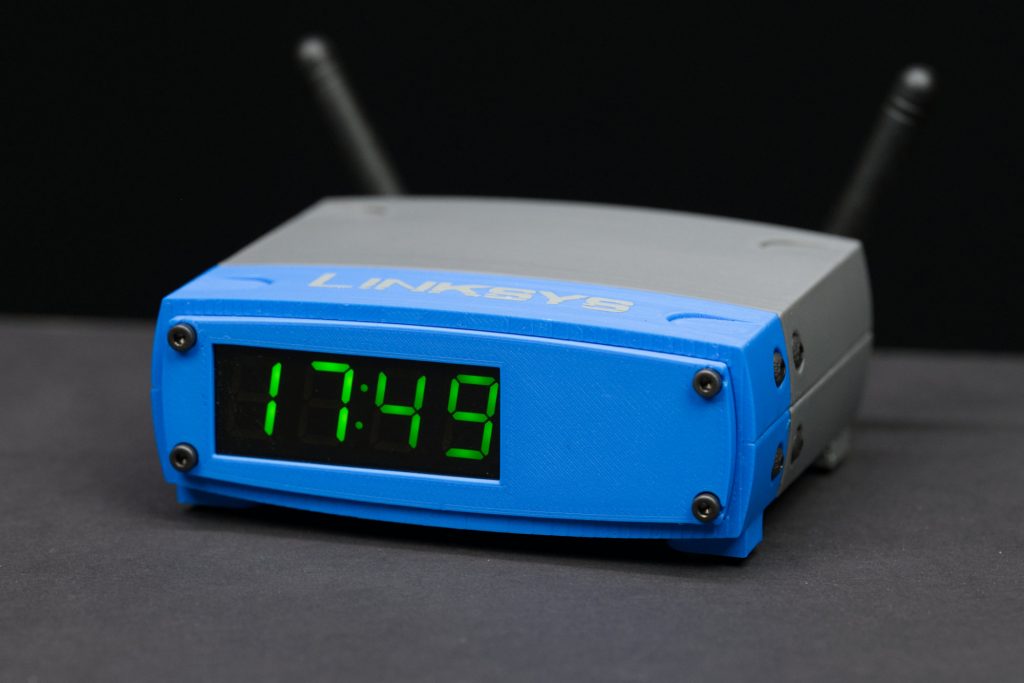 What if Hayes wasn't the only tech company to build a clock? Here's my take on a Linksys router clock.
