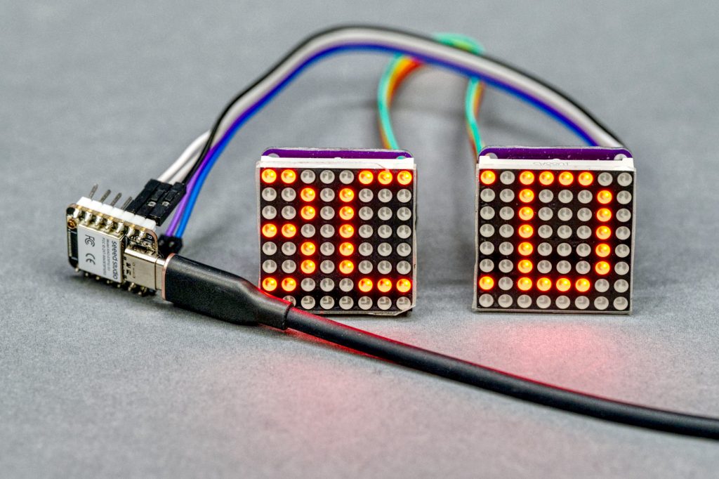 Bringing up the ESP32-S3 and the MD_MAX72xx examples on the single display modules.