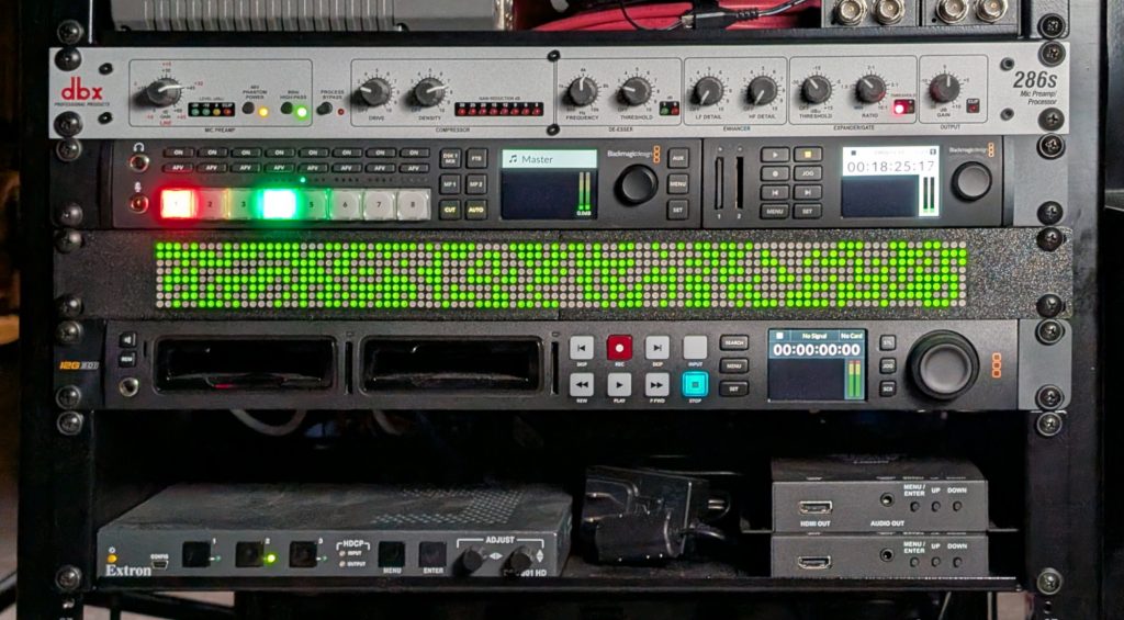 The WOPR LED pattern makes a nice filler panel in an otherwise very dusty rack of equipment.