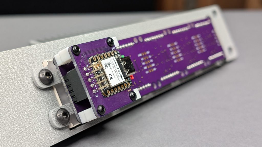 The controller board connects to the first display module board using a header socket mounted to the rear of the controller board.