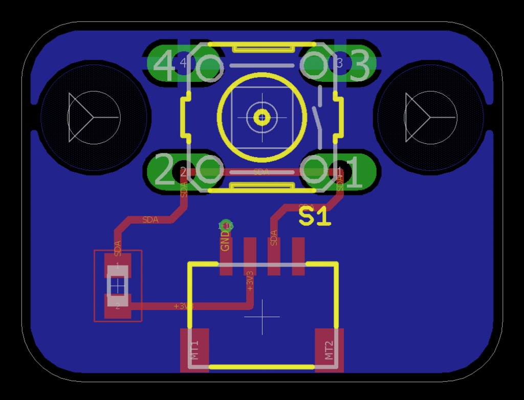 The button board PCB layout.