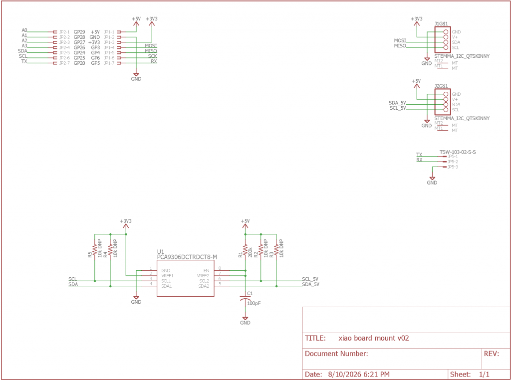 The XIAO ESP32-S3 carrier board schematic.