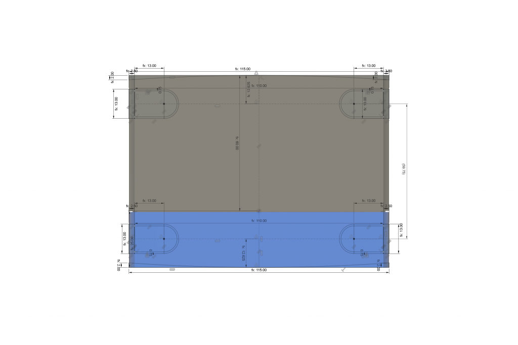 The dimensions of the stackable version of the enclosure.